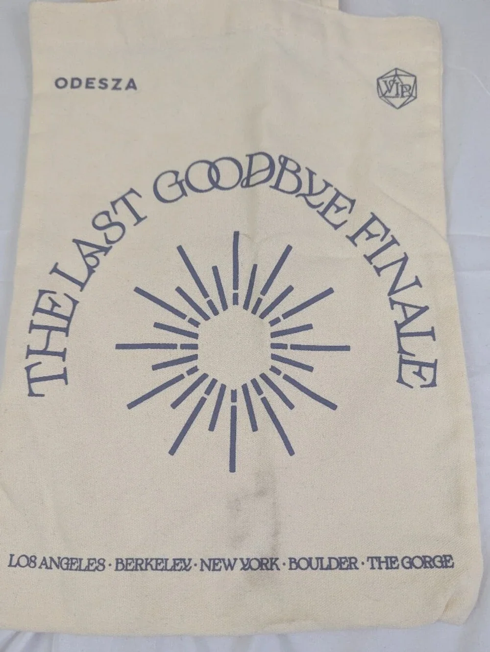 Rare ODESZA Tote Bag THE LAST GOODBYE FINALE Tour VIP Canvas EDM